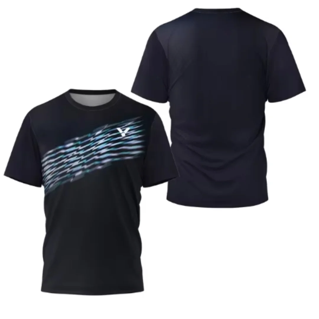 Badminton Wallpaper - เสื้อยืดแบดมินตันผู้ชายลายเลเซอร์นีออน แบรนด์หรู แขนสั้น ฤดูร้อน รุ่นใหม่ ขายดี