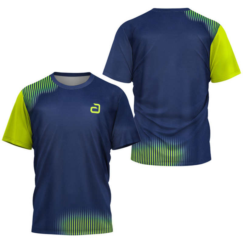 Badminton Wallpaper - เสื้อยืดเทเบิลเทนนิสผู้ชาย ลายใต้ผิวน้ำ เสื้อยืดเทนนิสแบดมินตันฤดูร้อนสำหรับผู้ชาย เสื้อยืดแขนสั้นแห้งเร็วสำหรับสโมสรเทเบิลเทนนิส