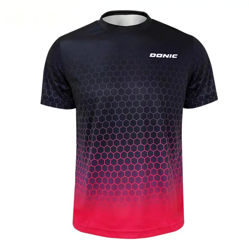 Badminton Center - เสื้อยืดเทเบิลเทนนิสผู้ชายแบบใหม่พร้อมลายพิมพ์ 3 มิติ เสื้อยืดแบดมินตันผู้ชายสำหรับฤดูร้อน ระบายอากาศได้ดี เสื้อยืดเทเบิลเทนนิสแขนสั้นแห้งเร็ว