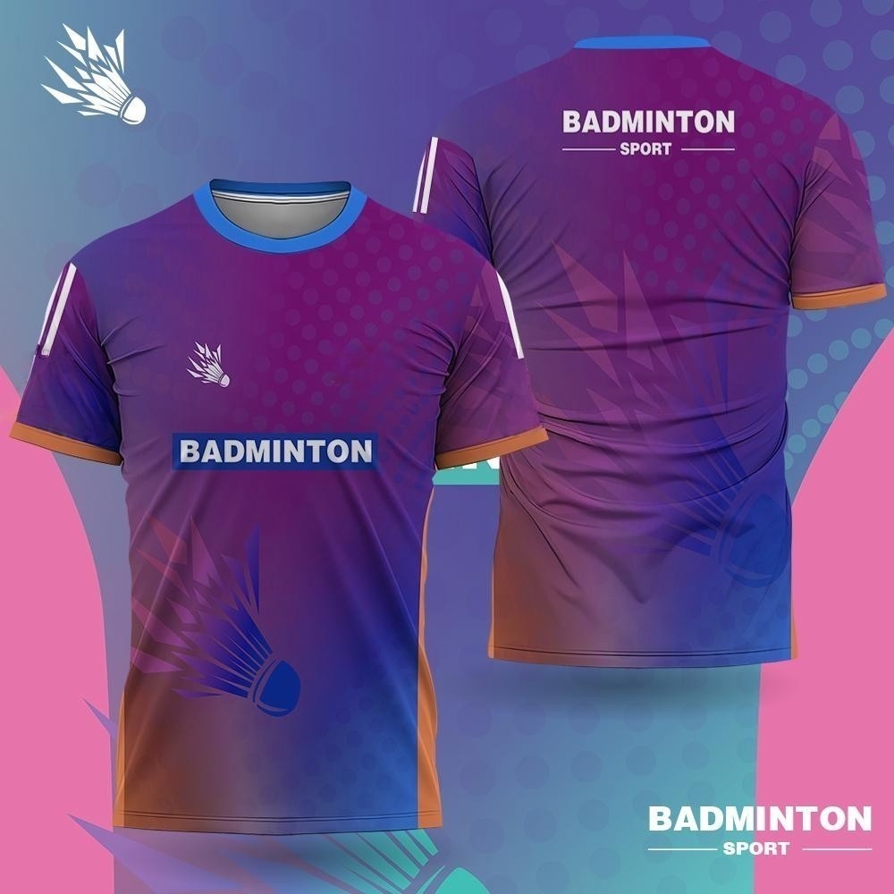 เสื้อแบดมินตันผู้ชายลายไล่สีพิ - Badminton Wallpaper บทวิจารณ์และราคา