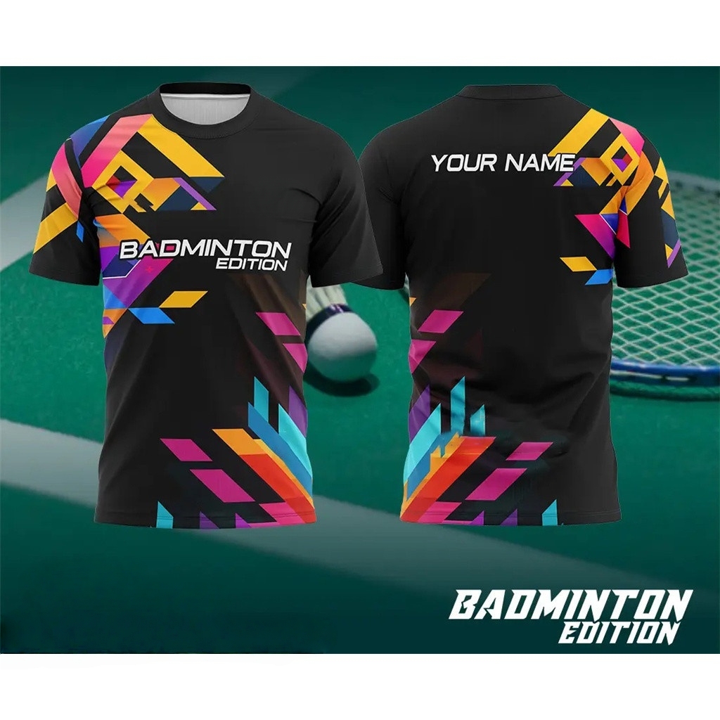 เสื้อแบดมินตันผู้ชายลายไล่สีพิ - Badminton Wallpaper บทวิจารณ์และราคา